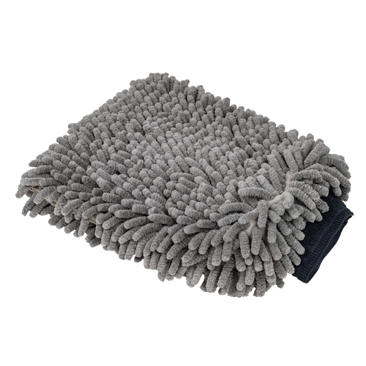Gray Chenille Wash Mitt
