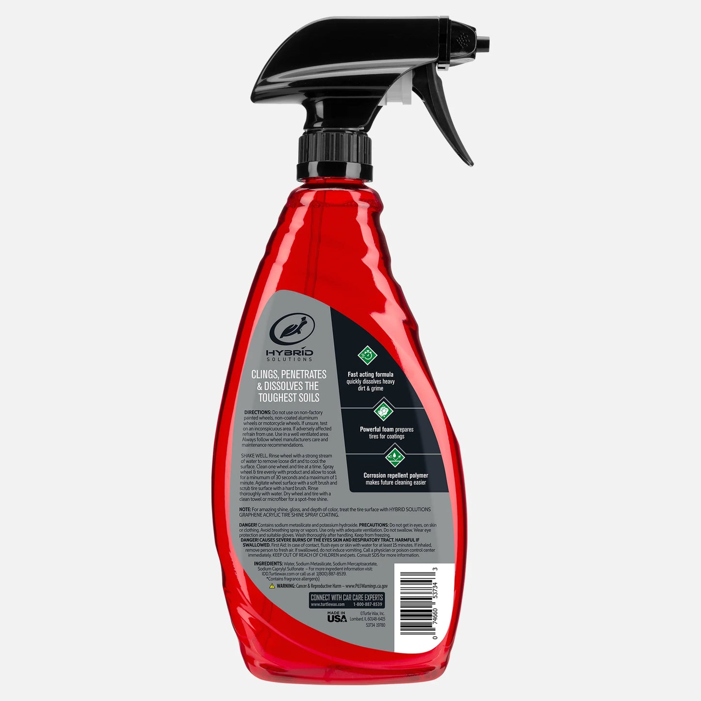 Hybrid Solutions® Hyper Foam Wheel Cleaner & Tire Prep, 23 fl oz